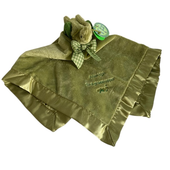 NEW Bearington Bug Hug Hoppin Hugs Green Grasshopper 19” Lovey Blanket TAGS. - Picture 1 of 15